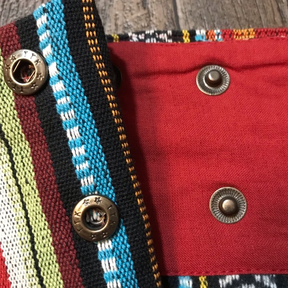 KATHMANDU IMPORTS Nepal festival retro skirt with pockets red multi S - Picture 9 of 11